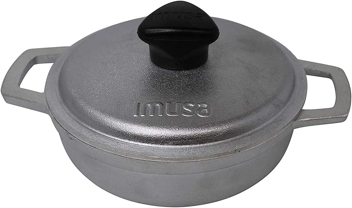 IMUSA USA (12 PACK) 0.7Qt Traditional Colombian Mini Caldero (Dutch Oven) for Cooking and Serving, 0.7 Quart, Silver (GAU-80560KIT)