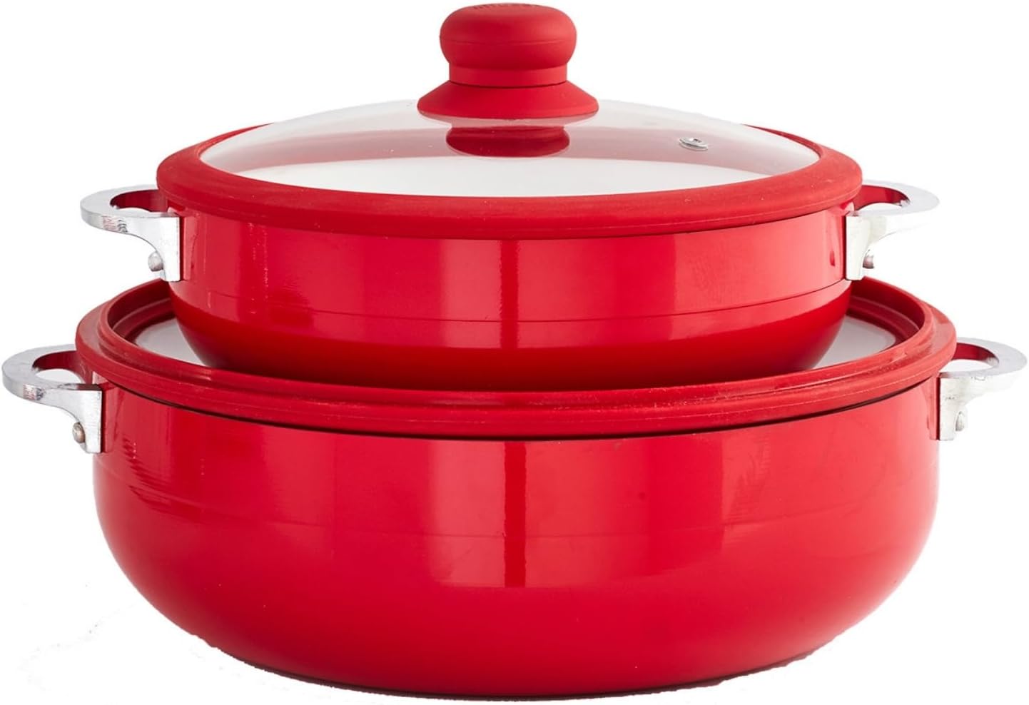 IMUSA USA Ceramic Nonstick Caldero Set 2-Piece, Red