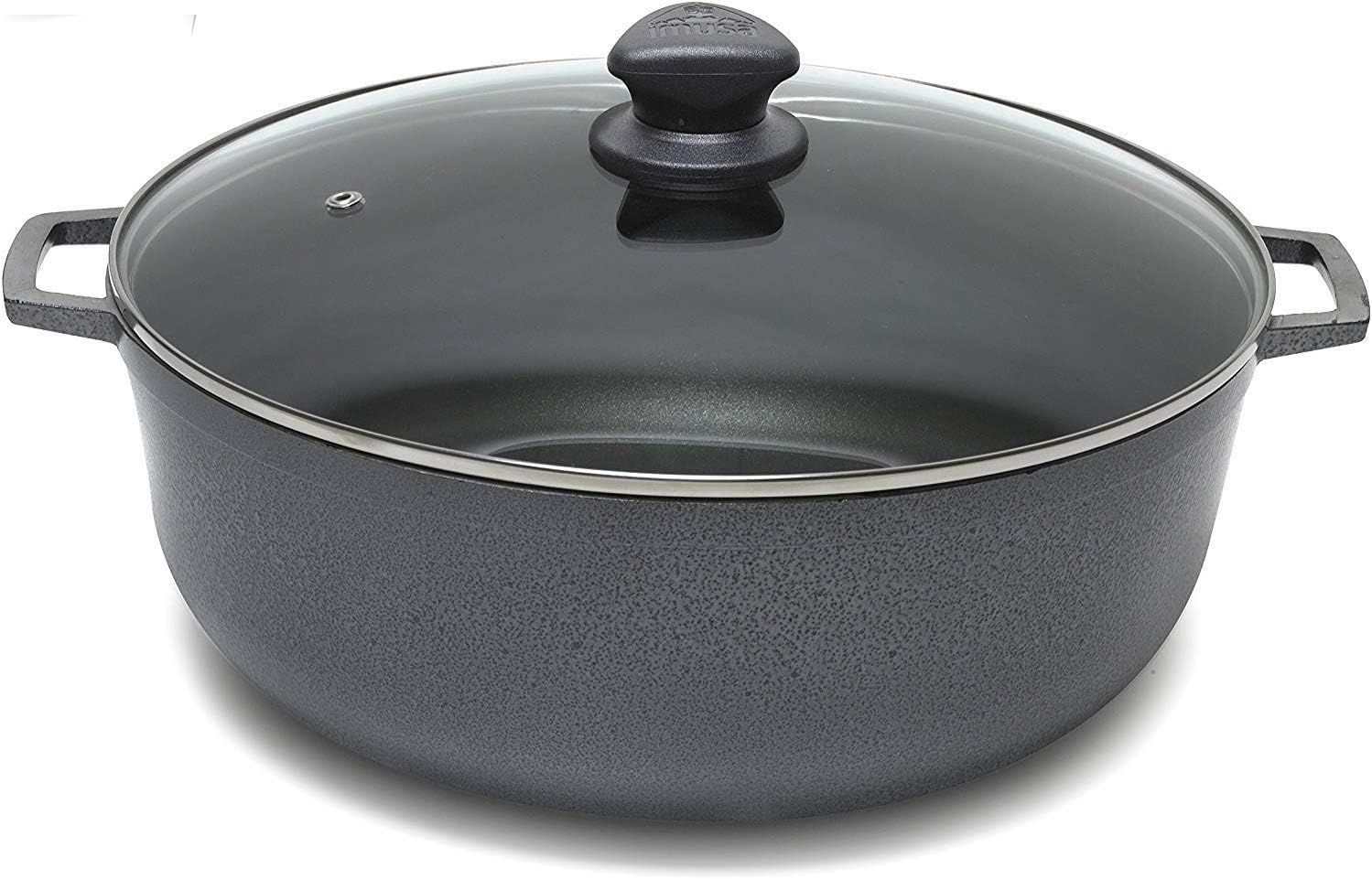 IMUSA USA GAU-86626T Colombian Nonstick Caldero with Porcelain Hammered Finish 4.8-Quart, Dark Gray