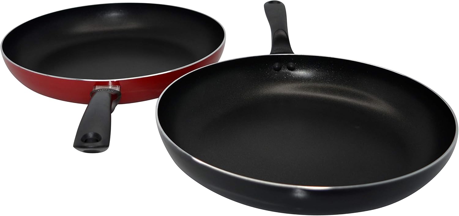 IMUSA USA IMU-01872 Nonstick Premier Saute Pan 9.5 with Cool Touch Handle, Red or Black