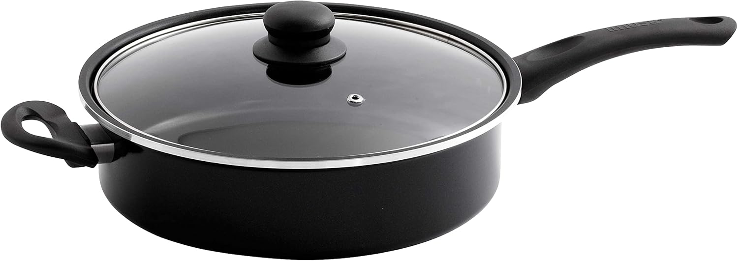 IMUSA USA Jumbo Cooker with Lid, 11-Inch, Black