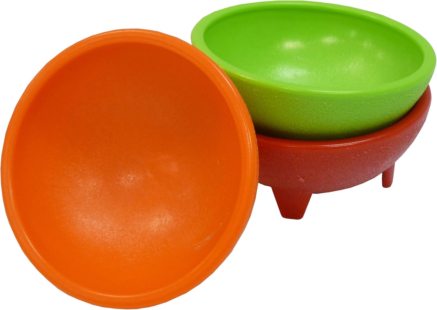 IMUSA USA Plastic Salsa Dishes 3-Piece, Red, Orange, Green