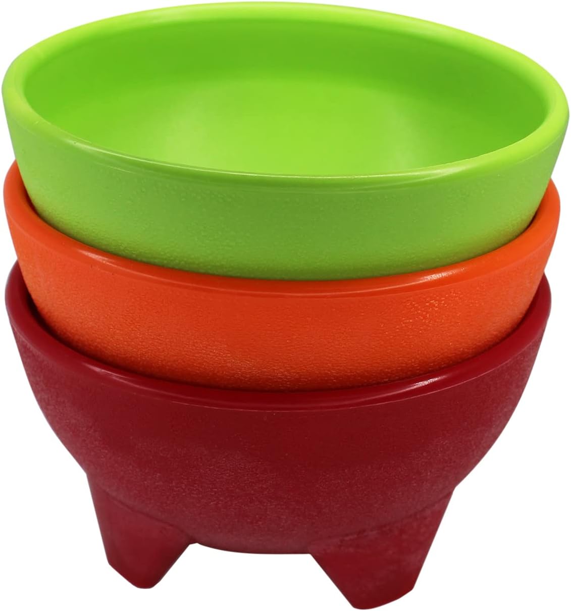 IMUSA USA Plastic Salsa Dishes 3-Piece, Red, Orange, Green