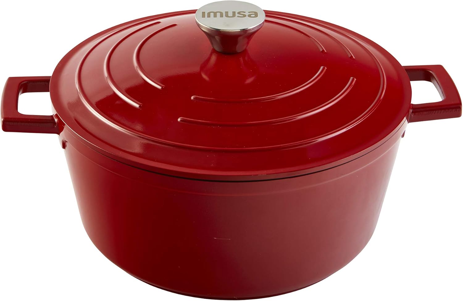 IMUSA USA, Red 5 Quart Cast Aluminum Dutch Oven With Stainless Steel Knob