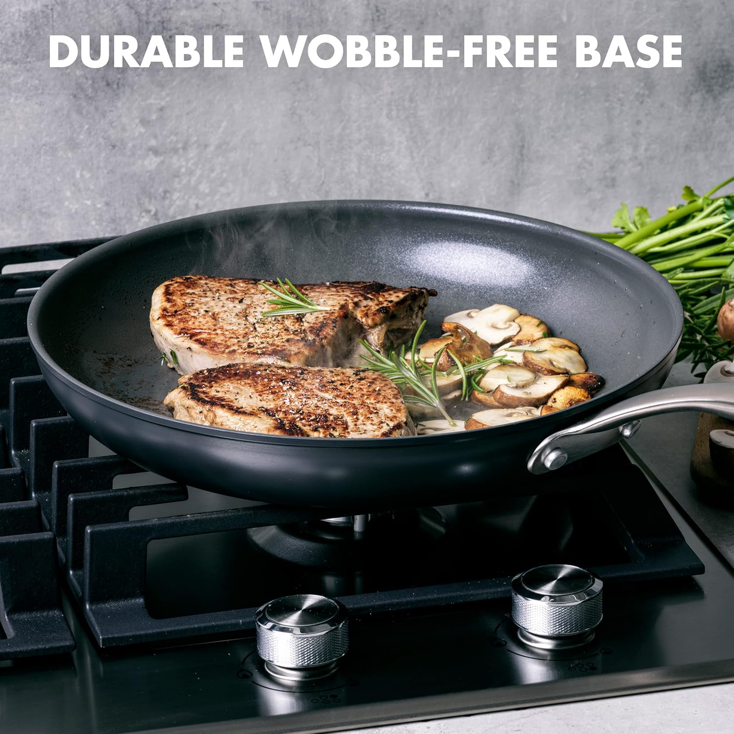 GreenPan Canterbury Hard Anodized Healthy Ceramic Nonstick, 5QT Saute Pan with Lid, PFAS-Free, Dishwasher Safe, Oven Safe, Black