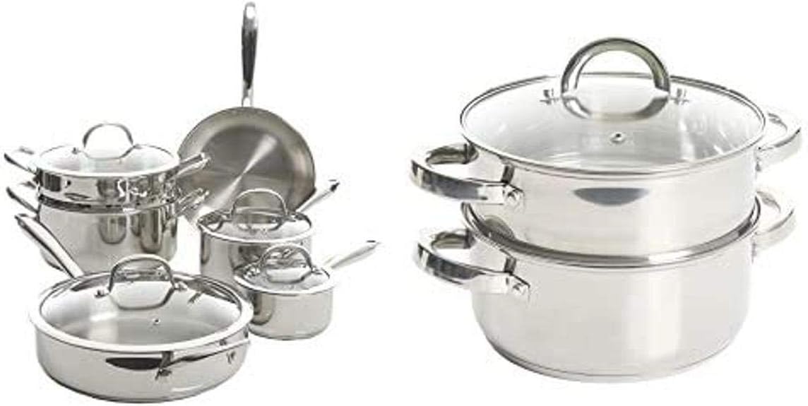 Kenmore Devon Stainless Steel Cookware and Oster Steamer Combo