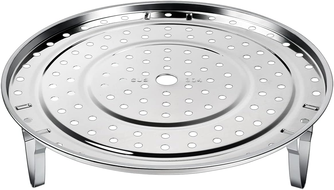 Steamer Rack 10.3 Inch Premium 304 Stainless Steel Steaming Rack Steam Tray with Removable Legs for Steamer Cookware Instant Pressure Cooker Multi-functional Steamer Basket