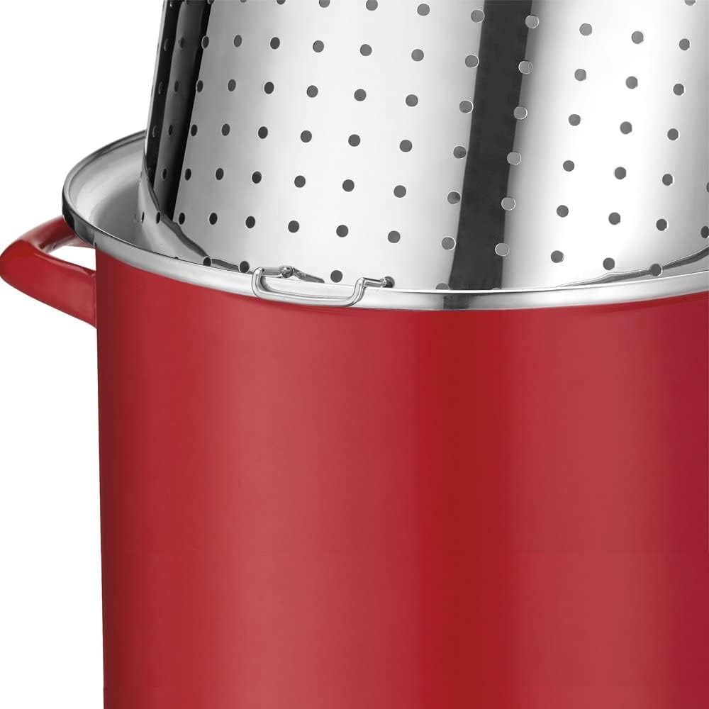 Cuisinart EOS126-28R Chefs Classic Steel Cover Enamel-Stockpot, 12-Quart, Red