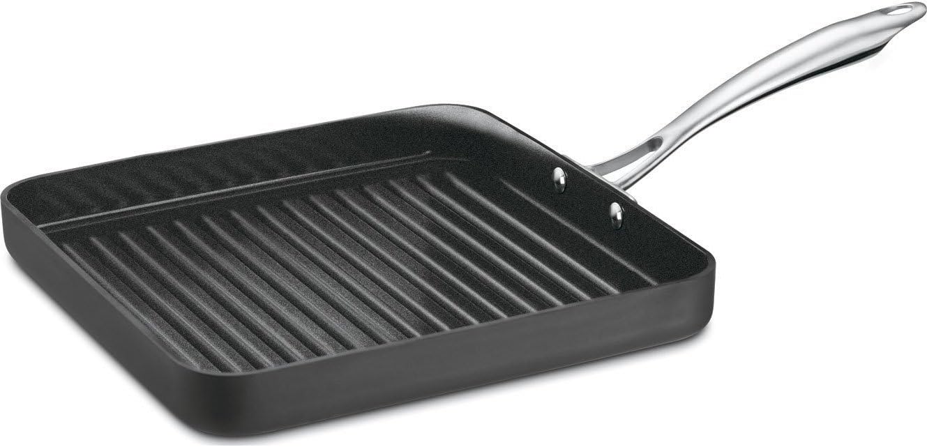 Cuisinart GG-12 GreenGourmet Hard Anodized 12-Piece Set, Black/Stainless Steel  630-20 Chefs Classic 11-Inch Square Griddle Nonstick-Hard-Anodized