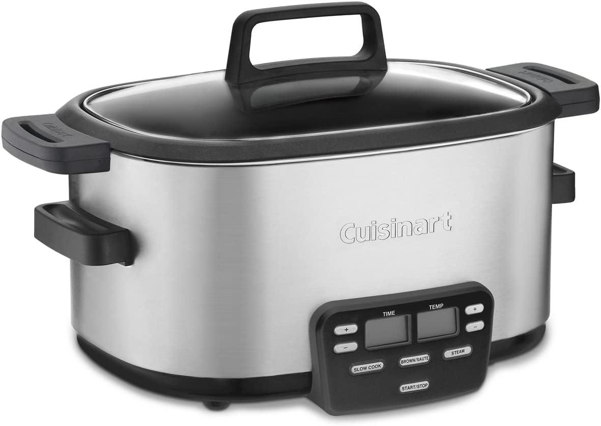 Cuisinart MSC-600 3-In-1 Cook Central 6-Quart Multi-Cooker: Slow Cooker, Brown/Saute, Steamer  CPT-160 Metal Classic 2-Slice Toaster, Brushed Stainless